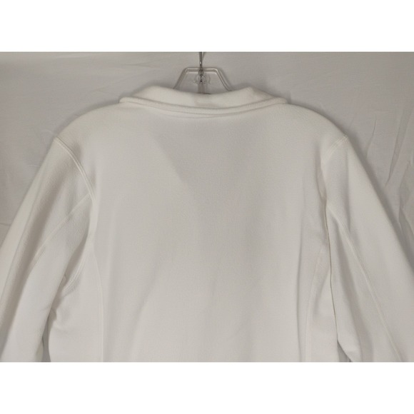 Patagonia Worn Wear Women's LARGE Pull Over 1/4 Zip White Fleece Jacket Shirt - Picture 14 of 16